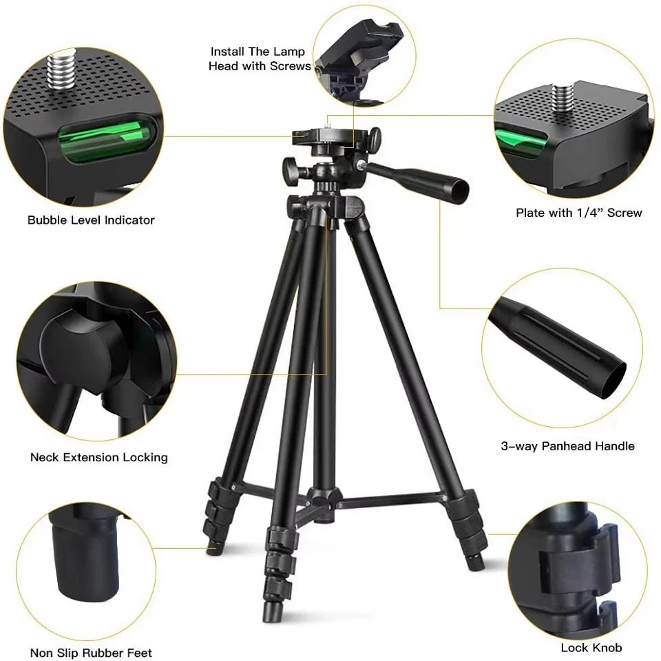 Lightweight Camera Tripod + Bluetooth Remote (102cm)