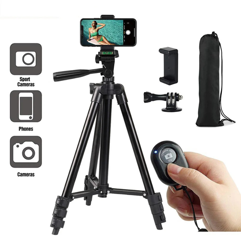 Lightweight Camera Tripod + Bluetooth Remote (102cm)