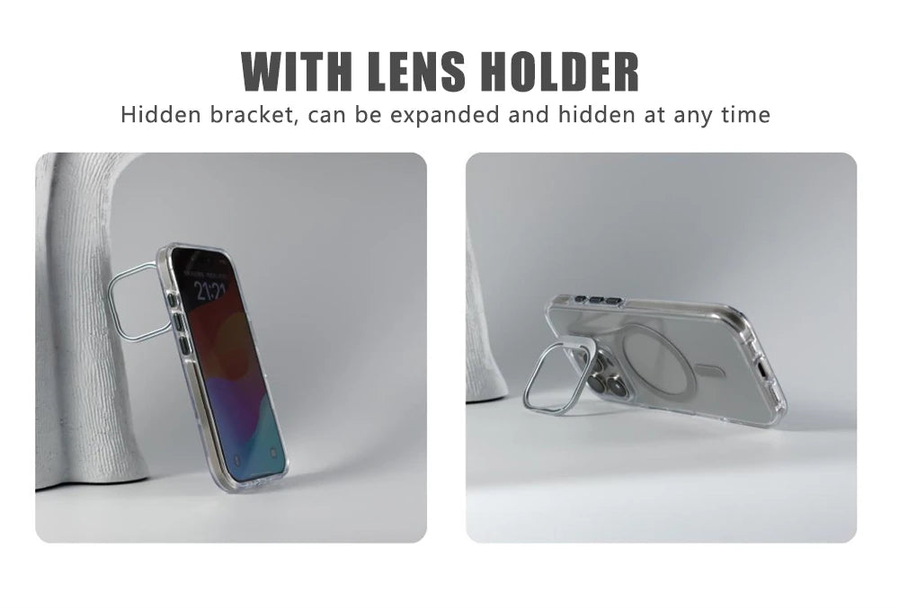 iPhone Case With Inbuilt Stand + Camera Protector