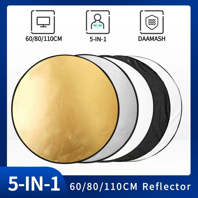 5 in 1 Round Portable Reflector (Collapsible)