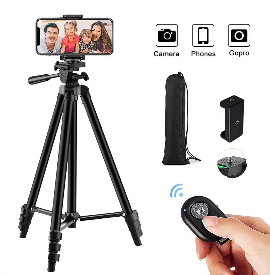 Lightweight Camera Tripod + Bluetooth Remote (102cm)