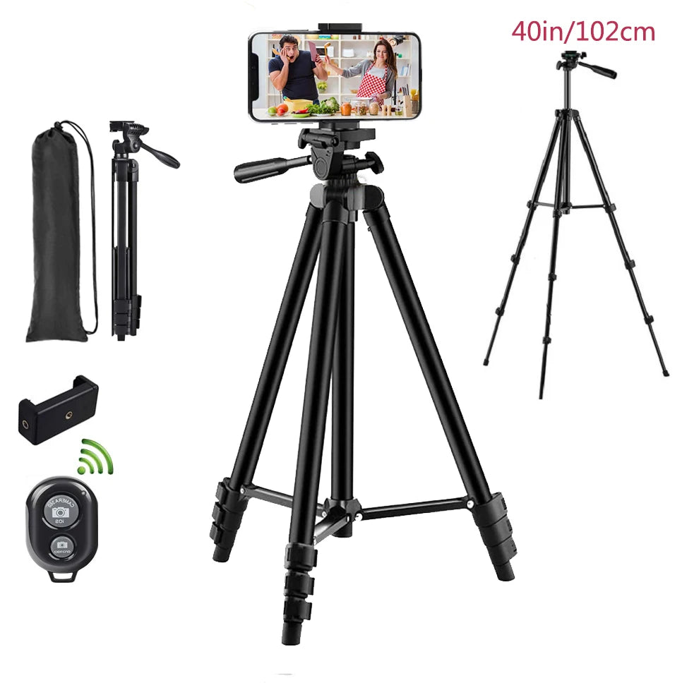 Lightweight Camera Tripod + Bluetooth Remote (102cm)
