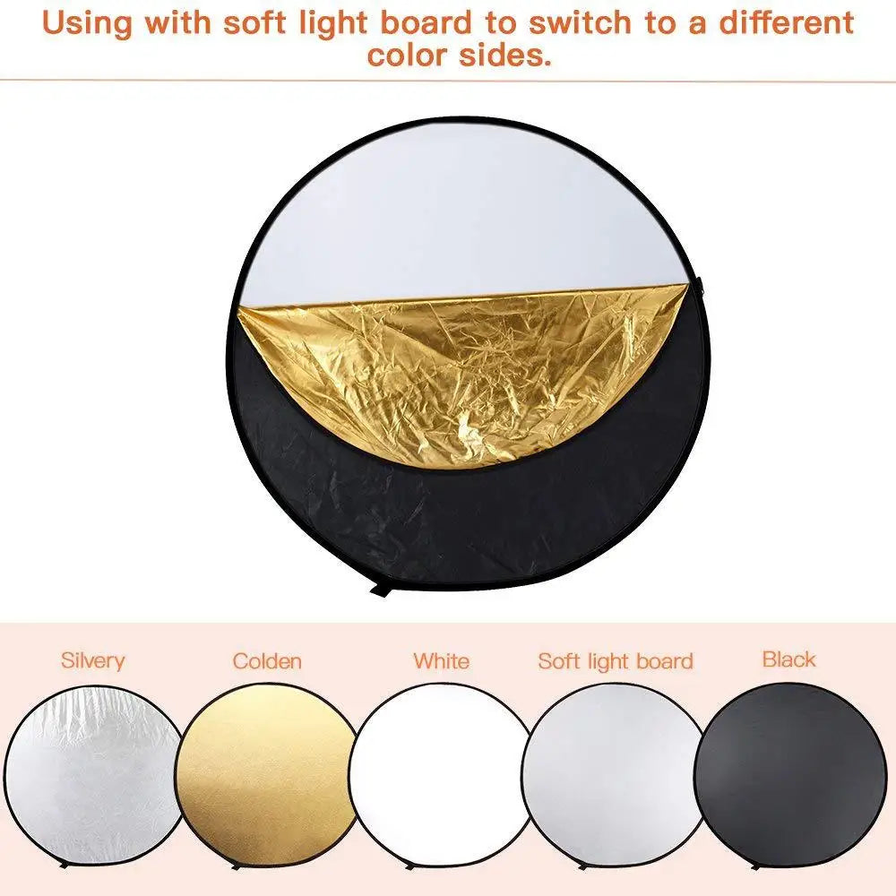 5 in 1 Round Portable Reflector (Collapsible)