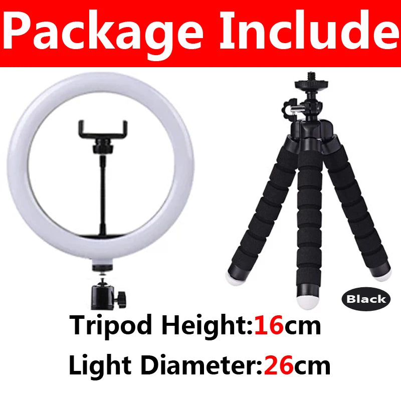 Ring Light + Mini Tripods (USB)