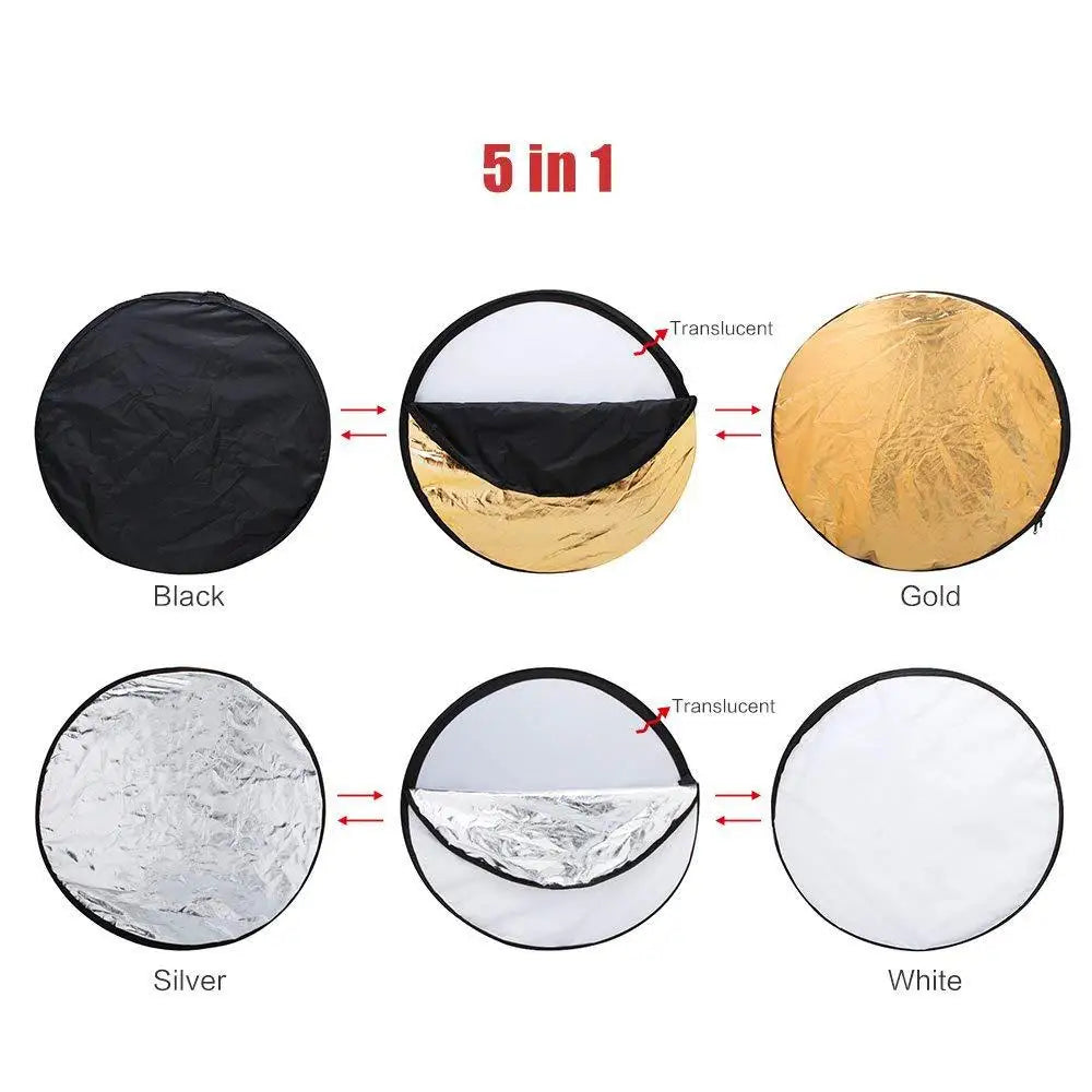 5 in 1 Round Portable Reflector (Collapsible)