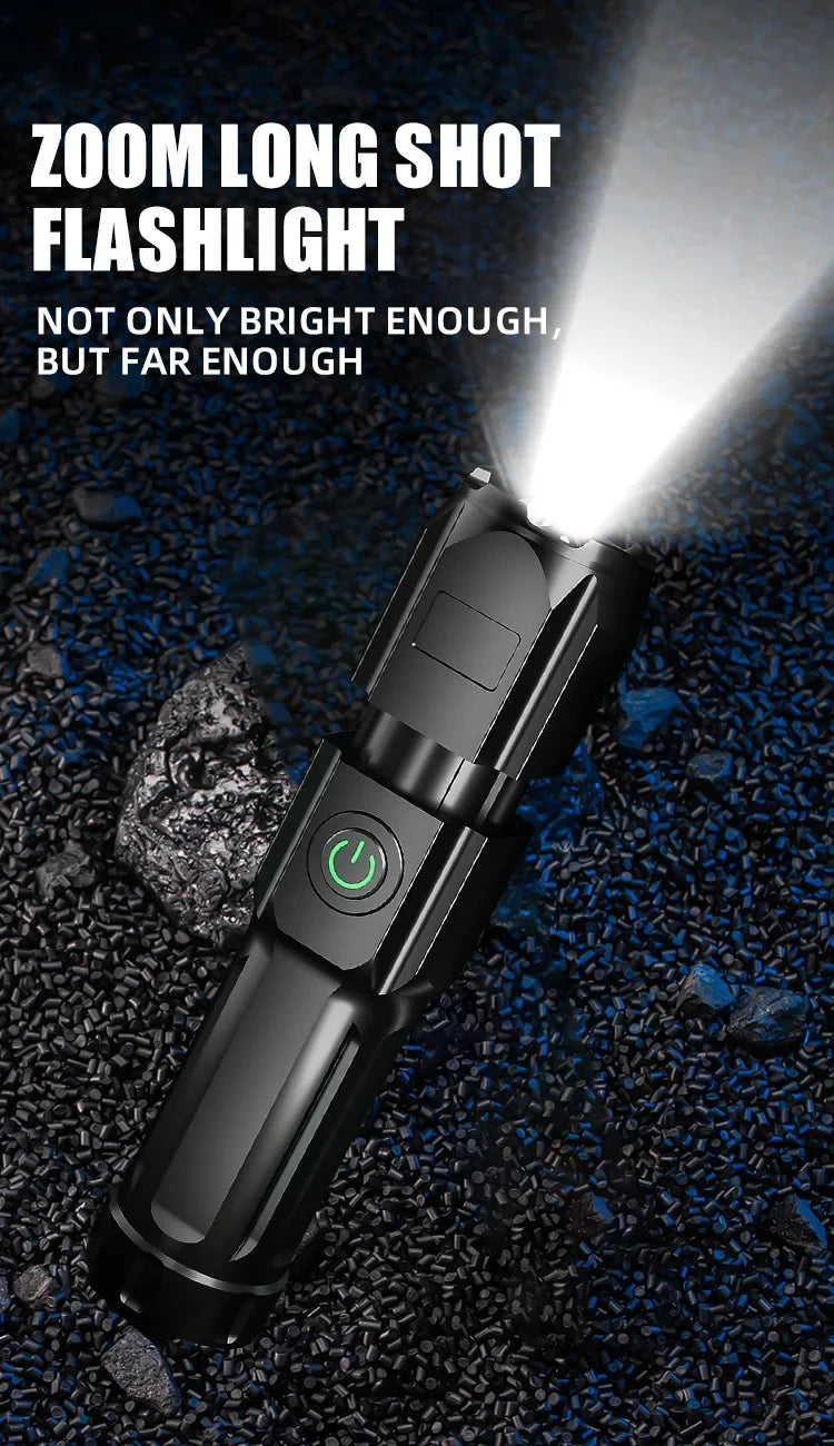 Powerful LED Flashlight  (USB Rechargeable)