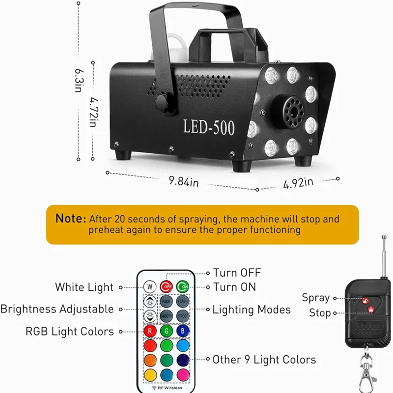 Remote Control Fog Machine (500W)