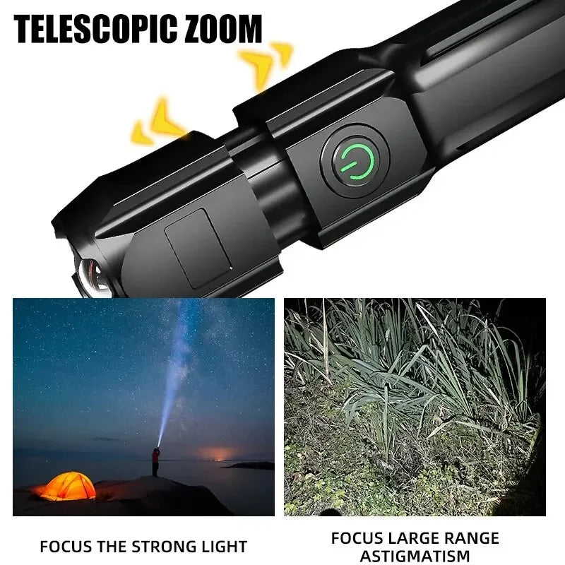 Powerful LED Flashlight  (USB Rechargeable)