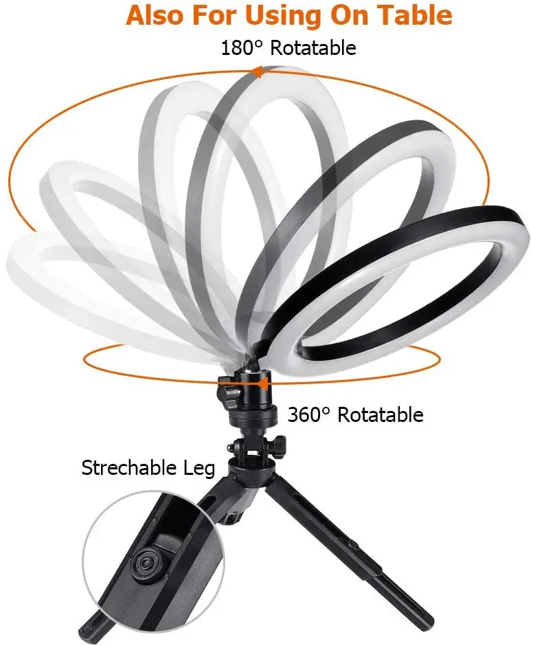 Ring Light + Mini Tripods (USB)